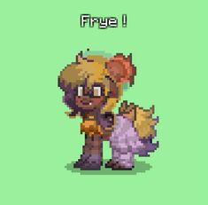 an animal character with the words fryve on it's face and in front of