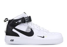 Air Force 1 Mid '07 LV8 'Overbranding' - Nike - 804609 605 - university red/white-black | Flight Club Crocs Boots, Cowboy Shoes, Custom Shoes Diy, Nike Air Force 1 Mid, White Nike Shoes, Black Nike Shoes, Custom Nike Shoes, Nike Shoe, Air Force 1 Mid