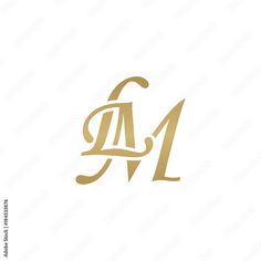 the letter m is made up of two letters, one in gold and the other in black