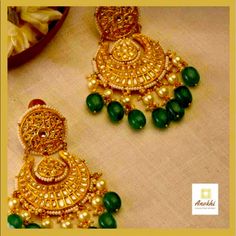 Real Uncut Polki Diamonds With Emerald Drops Is Hallmarked In 22 Kt Gold. Elegant Heavy Chandbalis, Elegant Chandbalis With Cutdana For Reception, Elegant Meenakari Chandbalis For Formal Occasions, Elegant Formal Chandbalis With Meenakari, Elegant Cutdana Chandbalis For Reception, Elegant Yellow Gold Cutdana Earrings, Elegant Green Hand Set Chandbalis, Elegant Green Chandbalis With Intricate Design, Elegant Round Chandbalis For Formal Occasions