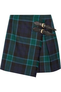 Jupe portefeuille en laine motif tartan Burberry pour Net à Porter Short Plaid Skirt, Mini Skirt Plaid, Wool Plaid Skirt, Short Pleated Skirt, Green Plaid Skirt, Skirts Green, Green Pleated Skirt, Tartan Mini Skirt, Plaid Pleated Mini Skirt