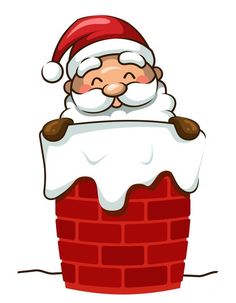 a santa claus stuck in a chimney with his head sticking out from it's chimney