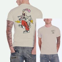 Beige T-Shirt From Blink-182 Features The Blink Mascot Bunny Bursting On The Back Of The Shirt! Small Band Logo On The Front. 100% Soft Cotton. Item Condition: New With Tag. Size Pit To Pit Neck To Bottom (On The Back) L 21.5" 29" White Punk Style Fan Merchandise Top, Punk Style Crew Neck Shirt For Streetwear, Pre-shrunk Punk Summer Tops, Punk Tops With Front And Back Print For Streetwear, Casual Concert Tops With Front And Back Print, Chic Short Sleeve Tops With Back Print For Concert, Casual Tops With Front And Back Print For Concert, Punk Style Fan Merchandise Tops For Summer, Grunge Summer Top With Front And Back Print