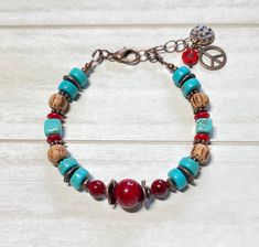 Bohemian Red Jewelry With 8mm Beads, Red Bohemian Jewelry With 8mm Beads, Handmade Red Hippie Beaded Bracelets, Red Beaded Jewelry For Festivals, Hippie Red Beaded Bracelet Gift, Red 8mm Beaded Festival Jewelry, Red Hippie Beaded Bracelets For Gift, Red 8mm Beaded Jewelry For Festivals, Hippie Style Red Jewelry For Gift