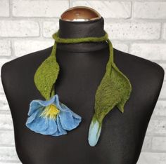 This is boho felted blue floral necklace made 100% Merino wool and fiber viscose. Length this minimalist lariat is 38 inches.This best gift birthday for girlfriend, wife, sister, mom. If you want a different color, write me. I sincerely please You to write me and ask. More felt lariat -necklaces here: https://www.etsy.com/shop/EmbroideredFeltGifts?ref=seller-platform-mcnav%C2%A7ion_id%C2%A7ion_id&section_id=31423647 and here: https://www.etsy.com/shop/EmbroideredFeltGifts?ref=seller-platform-mcn Felt Flower Necklace, Wool Jewelry, Wool Necklace, Felt Flower Bouquet, Textile Necklace, Felt Necklace, Art Scarves, Felt Jewelry, Silly Things