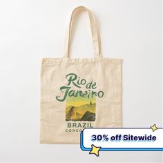 100% cotton reusable shopping carry bag with digital print on one side. Rio De Janeiro Carnival Brazil vintage Brazilian travel graphic design. Summer Graphic Print Cotton Canvas Bag, Eco-friendly Canvas Bag With Graphic Print, Eco-friendly Cotton Canvas Bag With Graphic Print, Eco-friendly Graphic Print Canvas Bag, Eco-friendly White Canvas Bag With Graphic Print, Summer Cotton Bags With Graphic Print, Rectangular Canvas Bag With Eco-friendly Ink For Summer, Recyclable Cotton Travel Bag, Eco-friendly Travel Bags With Graphic Print