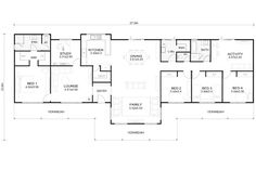 the floor plan for a house with three bedroom and two bathrooms on each side,