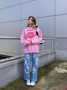 Pink Sweater Outfit, Harajuku Anime, Sweater Outfit, Anime Cartoon, Mode Inspo, Dream Clothes, Retro Outfits, Fashion Killa, Pink Sweater