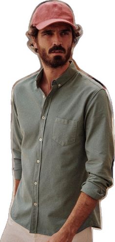 Long Sleeve Shirt With Welt Pockets, Long Sleeve Cotton Flannel Shirt For Work, Khaki Cotton Long Sleeve Shirt, Long Sleeve Cotton Khaki Shirt, Khaki Long Sleeve Cotton Shirt, Classic Unstructured Khaki Shirt, Classic Khaki Cotton Shirt, Green Cotton Flannel Shirt With Relaxed Fit, Everyday Long Sleeve Khaki Shirt