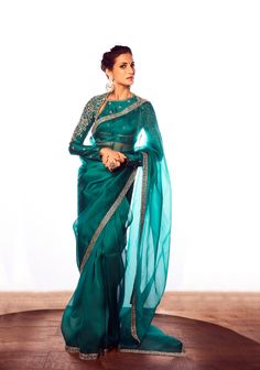 Peacock Green Saree, Jaipur Design, Full Sleeves Blouse, Shilpa Reddy, Throwback Pic, Vintage Culture