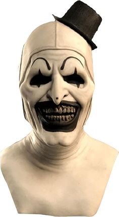 an image of a creepy clown mask on a white background