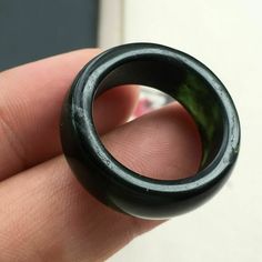 Sz10.5 Intense Dark Mossy Green Black Nephrite Certified Jade Ring #052 Comes with gem certificate. This ring has natural stone features inside and out. Mossy Green, Stone Feature, Jade Ring, Natural Stone, Band Rings, Natural Stones, Springs, Jade, Jewelry Rings