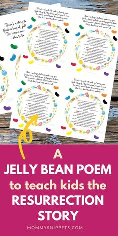 jelly bean poem to teach kids the resurrection story with free printables