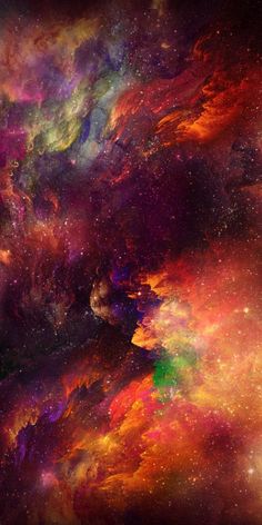 an image of colorful space with stars and clouds