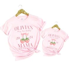 Berry First Birthday Family Matching Shirt,1st Birthday Girl Outfit, Pink Top For Birthday And Mother's Day Gift, Pink Top For Mother's Day Birthday Gift, Pink Top For Mother's Day, Cute Summer T-shirt For Birthday Gift, Pink T-shirt For Birthday In Summer, Pink Family Matching Tops For First Birthday, Pink Summer T-shirt For Birthday, Pink Graphic Tee For Birthday, Personalized Pink T-shirt As A Gift