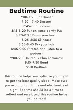 This bedtime routine will help you fall asleep quickly and wake up well-rested. You will have a high quality night of sleep with this routine! Sleep Schedule For Adults, Quick Sleep Tips, Help Me Sleep Ideas, Quality Sleep, Help Sleep, Sleeping Routine, School Bedtime Routine, Evening Checklist, Routine Chart For Adults