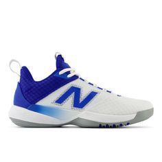 These lightweight volleyball shoes help you get the most out of every jump on the court. New Balance White Basketball Shoes For Light Sports, New Balance High-top Basketball Shoes For Light Sports, New Balance Cushioned Basketball Shoes For Light Sports, White Basketball Shoes With Shock Absorption For Training, Sporty Basketball Shoes For Training With Shock Absorption, Sporty Blue Basketball Shoes With Shock Absorption, Functional High-top Basketball Shoes For Sports, New Balance Sporty Basketball Shoes, Sporty Low-top Running Shoes For Pickleball