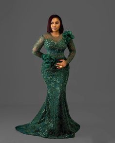 Elevate your  wardrobe with our stunning green lace dress, crafted from delicate lace that exudes elegance. This timeless gown features a mermaid silhouette and a unique structural design, making it perfect for weddings, black-tie affairs, proms, birthday parties and cocktail parties. Designed for comfort with a smooth lining and hidden back zipper, it is available in other colors, including plus sizes and custom options. Make a lasting impression at your next event with this sophisticated and versatile dress. For the best fit of this dress, Kindly provide the following measurements: Roundbust: Round underbust: Round waist Round Hip Shoulder to bust: Shoulder to underbust: Shoulder to waist: Full length If you have any concerns about this dress, kindly reach out.  Thank you and happy shopp Valvet Dress Design, Mama Lace Gown Styles, Lace Styles For Women Gown, Bridesmaid Lace Styles, Style For Bridesmaid Dress, Green Lace Dress Styles, Lace Gown Style For Women, Lace Gowns For Women, Gown For Lace