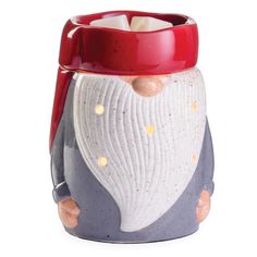 PRICES MAY VARY. DESIGN: Crafted from speckled ceramic and a glossy glaze, this delightful warmer features adorable details like gnome hands and a signature hat and beard. FUNCTION: Decorative electric fragrance warmer designed to warm scented wax and create the ambient glow of a burning candle. Includes NP5 Bulb included. USE: Warms fragrance melts and tarts. Roller switch for easy on/off is on the cord. This product has a reactive glaze or hand-painted design which gives each product a one-of- Gnome Hands, Christmas Fragrance, Round Nose, Warm Fragrance, Buy Candles, Wax Melters, Warm Christmas, Candle Warmer, Candle Wax Melts