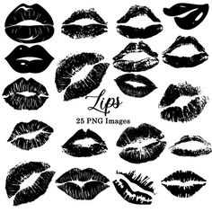 lips drawn in black and white with the words lips painted on it's side