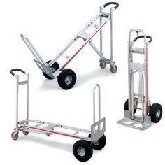 three different types of hand trucks on wheels