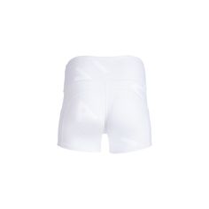 Optic white logo-embossed 3" stretch shorts with ball pockets. Fits true to size. Model is 5'9" and is wearing a size small. Polyester/spandex. SKU: 35521-12224 Wool Accessories, Eugenia Kim, Icon Collection, Stretch Shorts, Brunei, Ethiopia, Polyester Spandex, Spandex, White