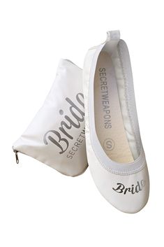 PRICES MAY VARY. ❤"Bride" & "Bridesmaid" Foldable Ballet Flat Shoes from SECRET WEAPONS are the take anywhere foldable bridal party shoes! ❤Don’t let wedding day dancing blues ruin your special day! Our White Bride and Nude Bridesmaid Fold Up Ballet Flat Shoes for weddings are super comfy, lightweight and flexible with a split-sole designed for the Bride and her Bridesmaids! ❤Our Bridal Party Ballet Flat Wedding Shoes come in a super cute snow white & nude purse pack which unfolds into a handy t Ballet Flats Wedding Shoes, Bridesmaid Flats, Bridal Ballet Flats, Bridal Party Shoes, Wedding Ballet Flats, White Ballet Flats, Foldable Ballet Flats, Wedding Party Shoes, Foldable Shoes