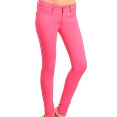 Fuchsia Jeans. 96% Cotton 4% Spandex. Available In Size 1-5-7 S2a1b1c Nl240307 Vibrant Fitted Pink Bottoms, Mom Jeans Ripped, Flannel Lined Jeans, American Eagle Mom Jeans, Ripped Boyfriend Jeans, Calvin Klein Jeans Women, Lined Jeans, Juniors Jeans, Slim Straight Jeans