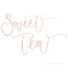 the words sweet tea photography written in pink ink on a white background with handwritten lettering