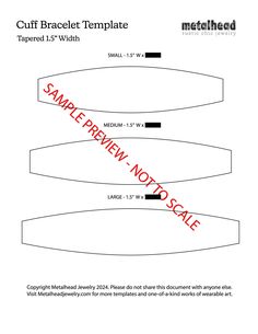 an image of a paper with the text cut bracelet template on it and red stamping