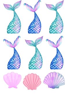 a set of nine mermaid themed vases