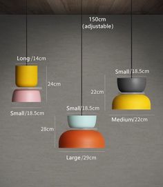 the different sizes and colors of lamps are shown in this graphic diagram, which shows how much light is needed for each lamp