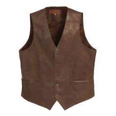 Faux Leather Vest in Brown MEN Add a bit of warmth and upgrade your look with this faux leather vest. Appropriate for the office or when you want to impress. Fully lined, snap closure, pockets. Runs true to size. 50% Polyester / 50% PU Cowboy Vest, Coachella Outfits, Faux Leather Vest, Brown Vest, Baby Garments, Coachella Outfit, Upgrade Your Look, Mens Vests, Vest Coat