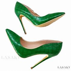 Lasaky - Elegant Green Block Heeled Shoes Green Synthetic Heels With Round Toe, Green Synthetic Round Toe Heels, Green Round Toe Court Shoes With 4-inch Heel, Green Almond Toe Court Shoes With 4-inch Heel, Green Heels With Reinforced Heel And Almond Toe, Green Heels With Reinforced Heel And Round Toe, Green Round Toe Heels With Branded Heel Counter, Green Round Toe Heels With Reinforced Heel, Green Almond Toe Heels With Reinforced Heel