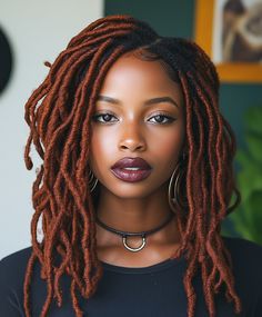 Warm Chestnut Locs Hair Colors Black Women, Holiday Hair Color, Hair Colors For Black Women, Colors For Black Women, Kids Style Hair, Protective Hair, Golden Blonde Highlights, Brown Curls