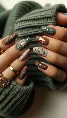 Boho Nails, Unghie Nail Art, Witchy Nails, Smink Inspiration, Christmas Nail Designs, Chic Nails, Gel Manicure, Fall Nails, Nail Polishes