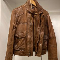 Ralph Lauren Brown Leather Jacket So Cute Good Condition All Sales Final Ralph Lauren Casual Brown Outerwear, Casual Ralph Lauren Brown Outerwear, Casual Brown Ralph Lauren Outerwear, Vintage Ralph Lauren Outerwear, Ralph Lauren Leather Jacket, 90s Ralph Lauren, Ralph Lauren Leather, Lauren Brown, Brown Leather Jacket