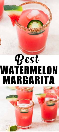 4 glasses of spicy watermelon margarita Watermelon Jalapeno Margarita, Watermelon Tequila, Watermelon Margaritas, Watermelon Cocktail, Watermelon Margarita, Spicy Margarita, Dessert For Two