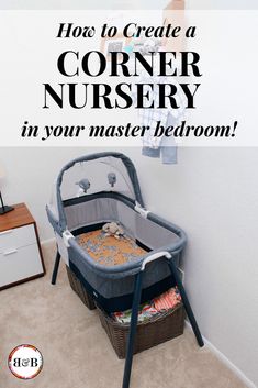 Nursery In Master, Corner Nursery, Nursery Hacks, Baby Corner, Parents Room, Space Nursery, Master Room, Baby Arrival