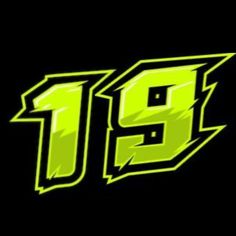 the number thirteen is shown in neon green and black colors on a black background with white letters