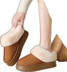 Winter Slip-on Boots With Rubber Sole, Comfortable Slip-on Winter Booties, Winter Beige Synthetic Boots, Winter Beige Closed Toe Booties, Beige Round Toe Winter Booties, Beige Closed Toe Winter Booties, Winter Boots With Rubber Sole And Pointed Toe, Synthetic Platform Booties With Round Toe, Winter Synthetic Pointed Toe Boots