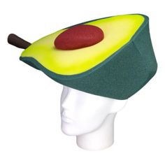 This Avocado Hat will definitely make you stand out at your next Party, Hora Loca, Wedding, Corporate Event, Birthday, Quinceanera, or Halloween Party! It can be used as a wedding hats, top hats, photo booth props, or a party favor. Halloween Novelty Costume Accessories With Curved Brim, Novelty Halloween Costume Hats And Headpieces As Gifts, Novelty Halloween Costume Hats And Headpieces, Novelty Costume Hat As A Gift, Novelty Mini Cap Hats For Costume Party, Novelty Costume Hats And Headpieces For Parties, Novelty Halloween Costume Cap, Novelty Mini Hats For Costume Party, Novelty Mini Hats For Carnival Costume