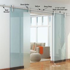 sliding glass doors with measurements for different rooms