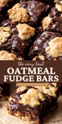 the best oatmeal fudge bars are made with chocolate and peanut butter