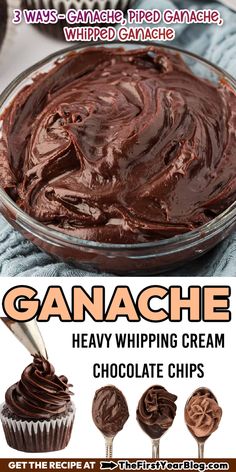 Ganache pin with text overlay Recipe For Chocolate Ganache, Chocolate Ganache Frosting, Chocolate Frosting Recipes, Ganache Frosting, Cake Frosting Recipe