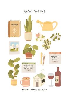 a poster with some plants and other things to put on the back of it's frame