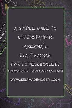 a blackboard with the words, a simple guide to understand arizona's esa program