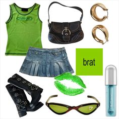 charli xcx brat inspired outfit 💚 Brat Outfits Aesthetic, Brat Club Outfit, Brat Summer Aesthetic Outfit, Brat Summer Outfit Aesthetic, Charli Xcx Brat Concert Outfit, Brat Themed Outfit, Charli Xcx Concert Outfit Ideas, Brat Inspired Outfits