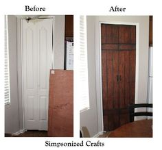 before and after pictures of an old door