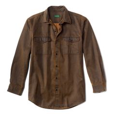 Timber Creek Long-Sleeved Shirt | Orvis Classic Cotton Tops For Fall, Fall Cotton Fitted Shirt, Fitted Cotton Shirt For Fall, Fall Casual Tops With Spread Collar, Cotton Top With Spread Collar For Fall, Fall Cotton Tops With Button Closure, Casual Brown Cotton Tops, Cotton Tops With Button Closure For Fall, Fall Spread Collar Shirt For Casual Gatherings